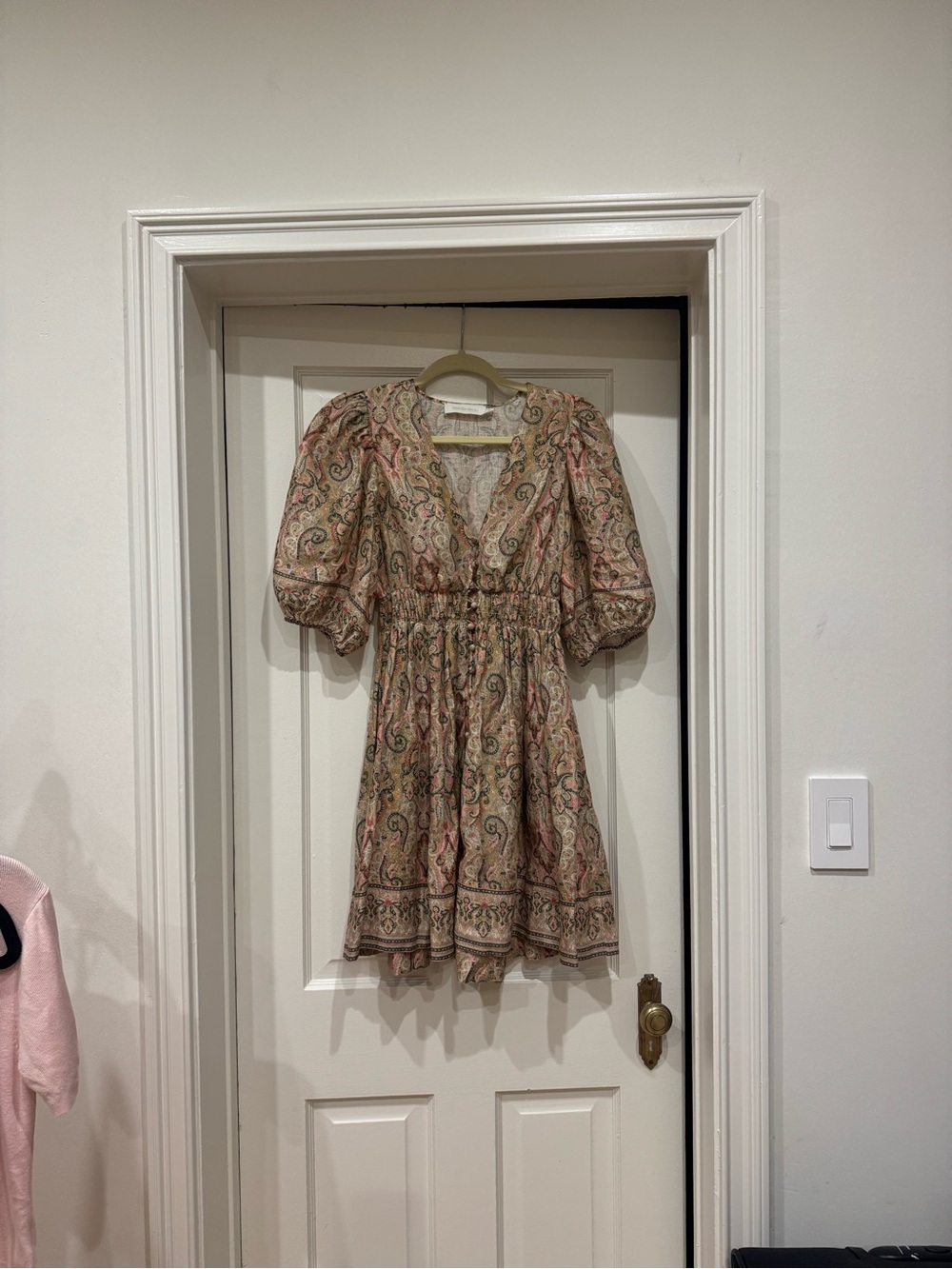 Zimmermann Paisley Puff-Sleeve Mini Dress